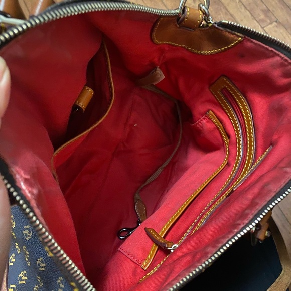 Dooney & Bourke Black and Tan Satchel